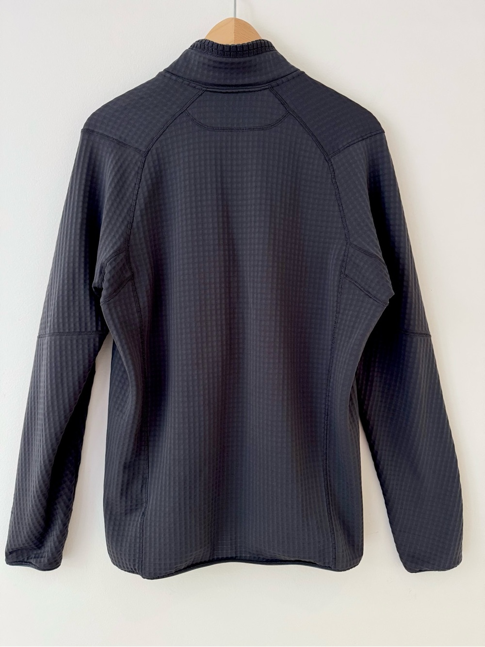 Patagonia R1 Fleece Quarter Zip Pullover Charcoal Gray Polartec Power Grid, Sz L - Picture 6 of 12